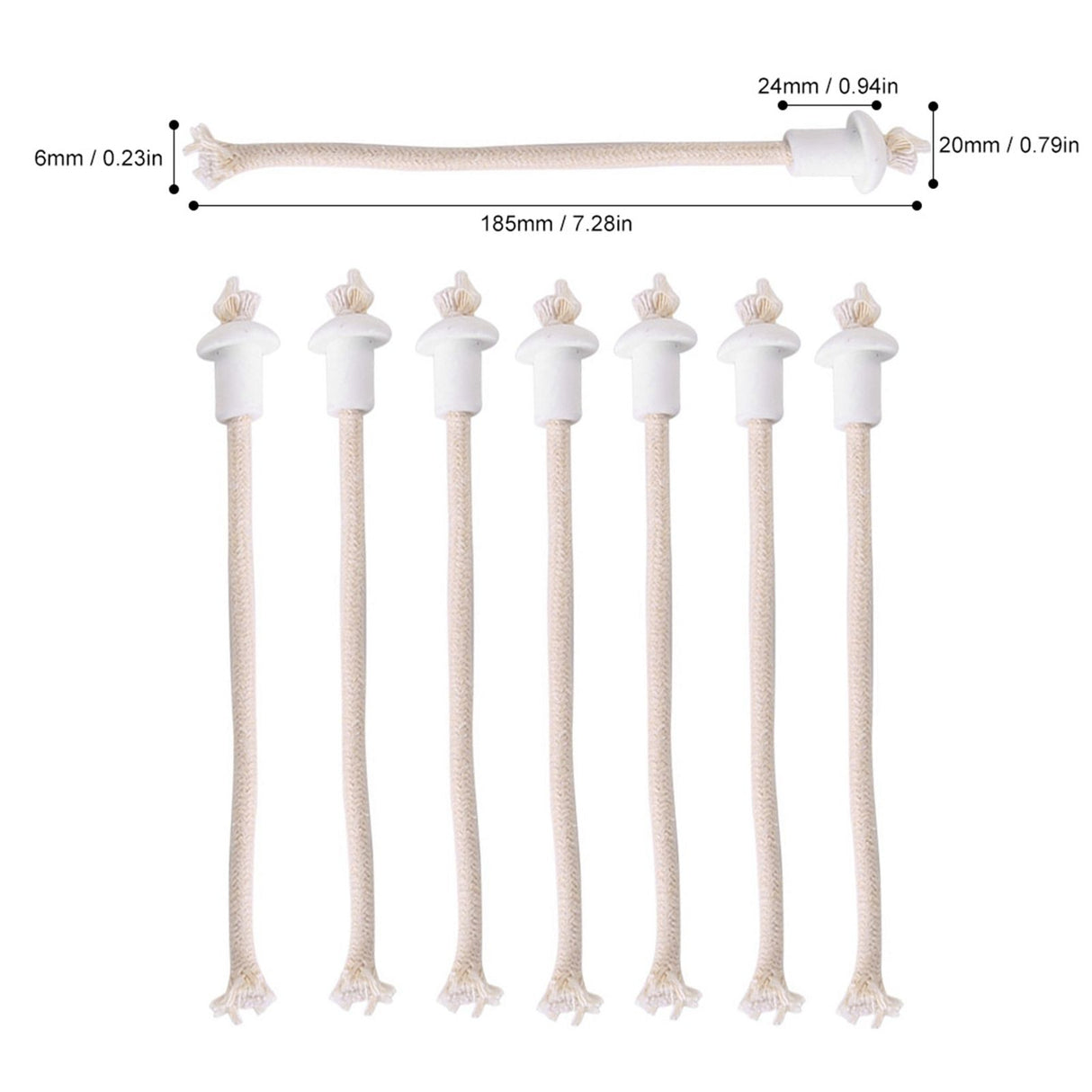 7Pcs Ceramic Holders Torch Wine Bottle Oil Candle Lamp Heat Resistant Kerosene Wick