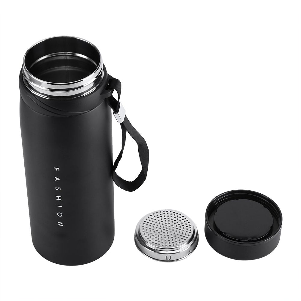 1Pc 900ml Stainless Steel Water Thermal Cup Tea Coffee Travel Drink Bottle (Black)