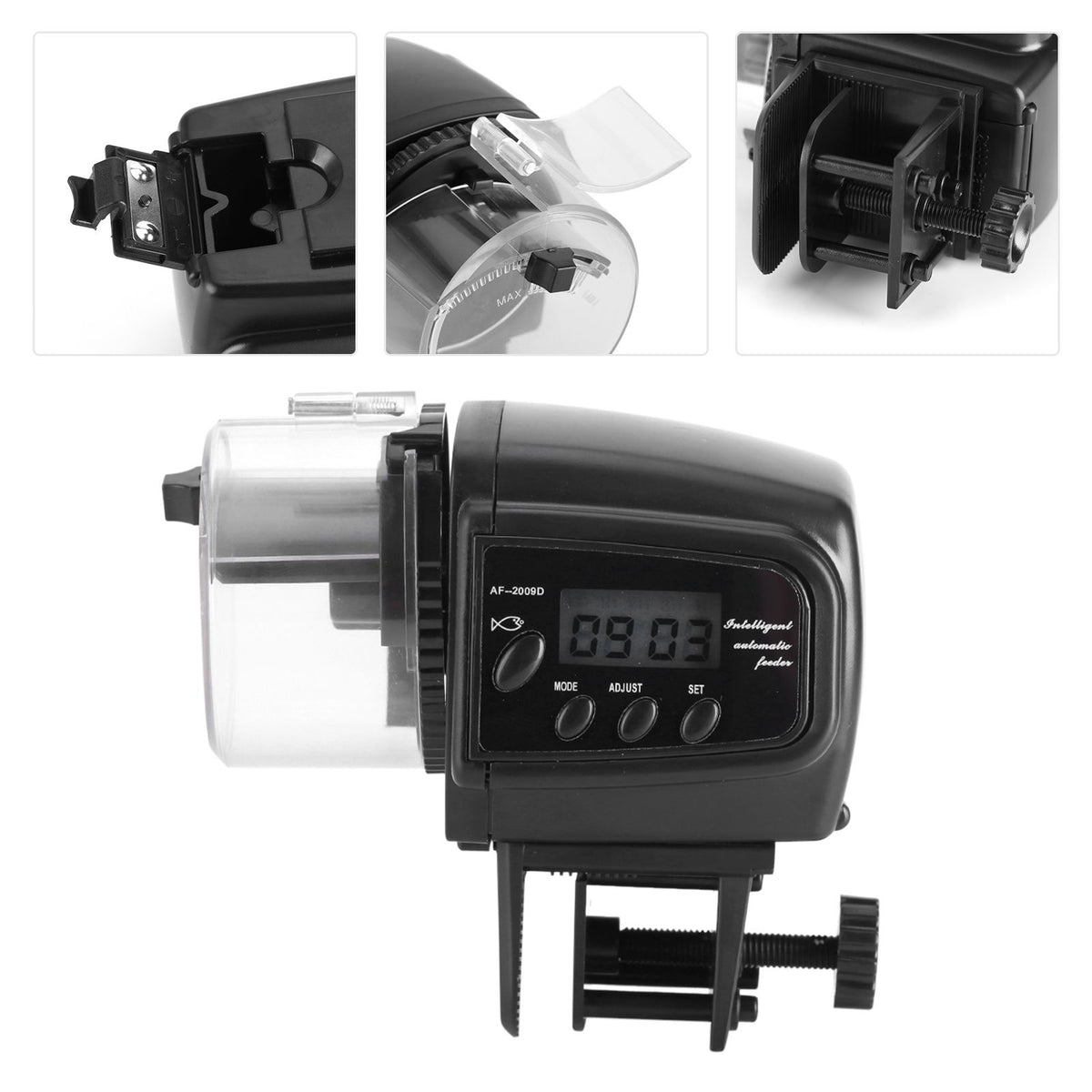 Digital LCD Electronic Fish Feeder Dispenser Timer Automatic Aquarium Tank Food Feeding Machine