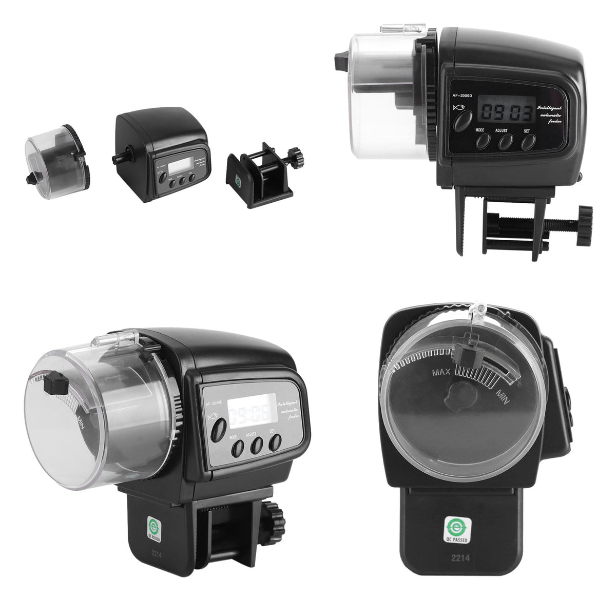 Digital LCD Electronic Fish Feeder Dispenser Timer Automatic Aquarium Tank Food Feeding Machine