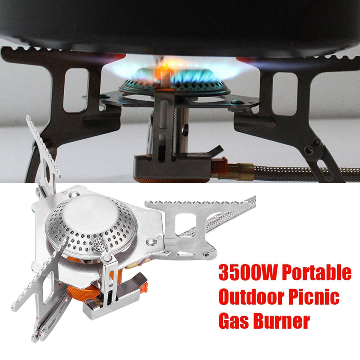 3500W Portable Outdoor Picnic Gas Burner Foldable Backpacking Camping Mini Metal Stove