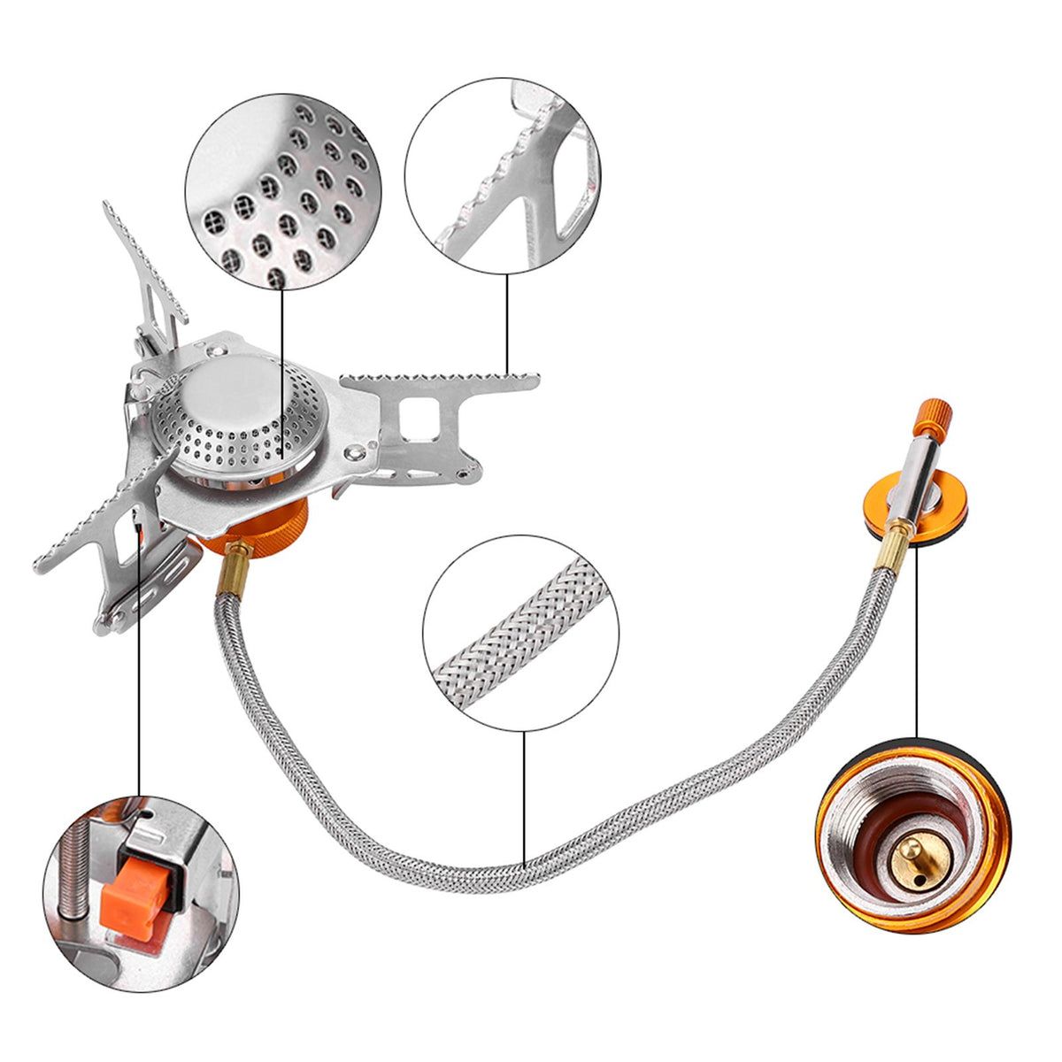 3500W Portable Outdoor Picnic Gas Burner Foldable Backpacking Camping Mini Metal Stove