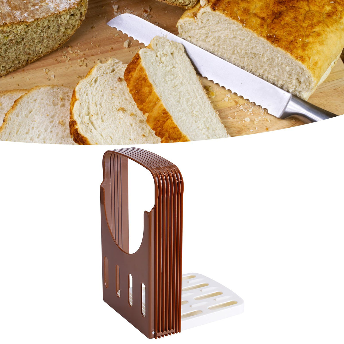 Bread/Toast Cutter Mold Kitchen Sandwich Slicing Guide Foldable Tools with 4 Thickness