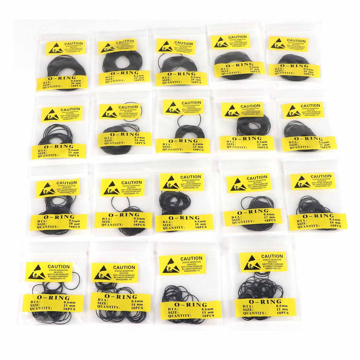 950pcs Set 12mm30mm Universal Rubber O Ring Watch Back Cover Seal Gaskets (0.6mm)