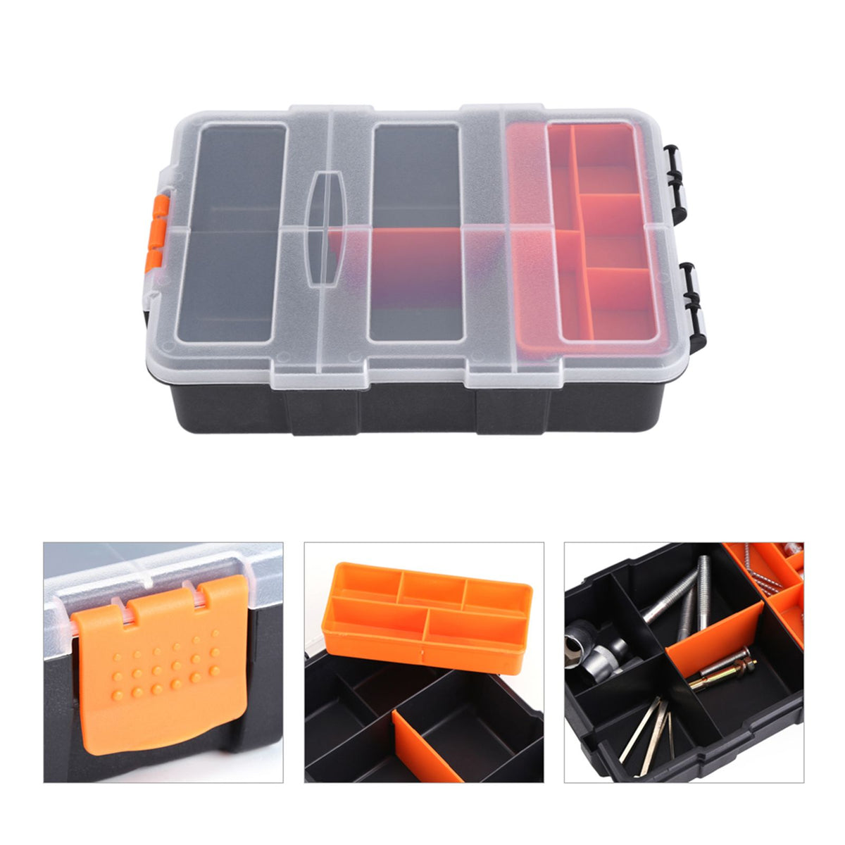 Two layer Plastic Heavy duty Components Storage Box Case Organizer Small Parts Tool Box