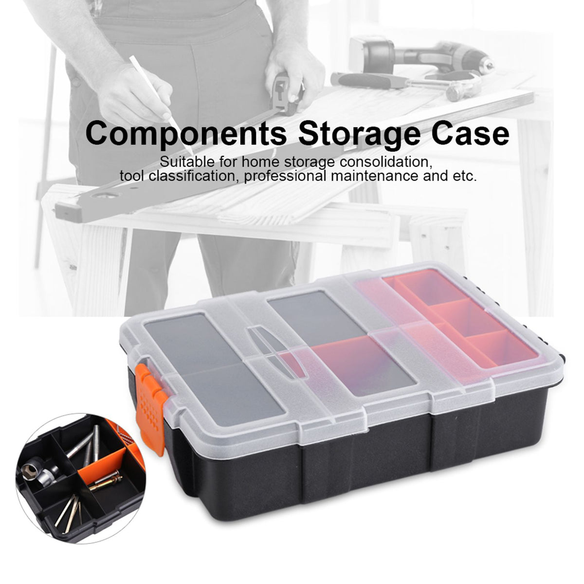 Two layer Plastic Heavy duty Components Storage Box Case Organizer Small Parts Tool Box