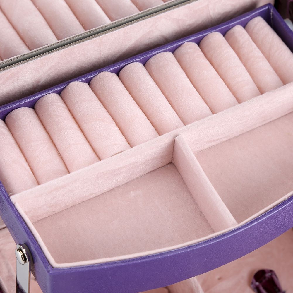 3 Layers Jewelry Necklace Ring Storage Box Case Lady Gift Home Supplies