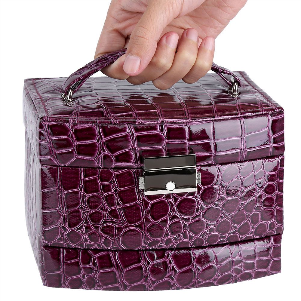 3 Layers Jewelry Necklace Ring Storage Box Case Lady Gift Home Supplies