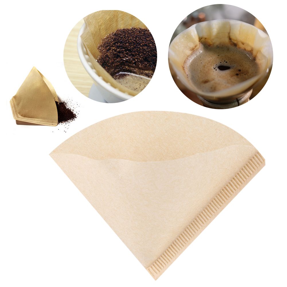 40Pcs Unbleached Natural Cone Shape Drip Coffee Cup Filter Papers #V02