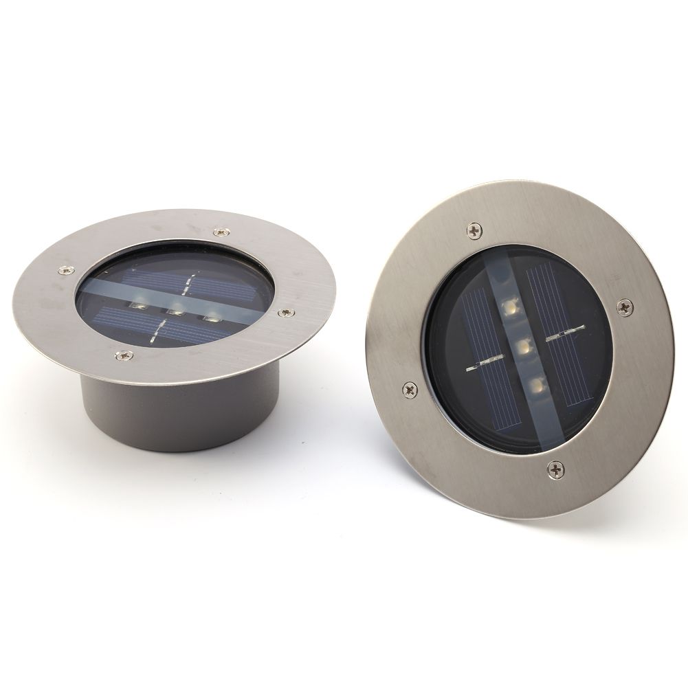 LED Solar Powered Underground Buried Light Lamp Way Road Garden Decking Light