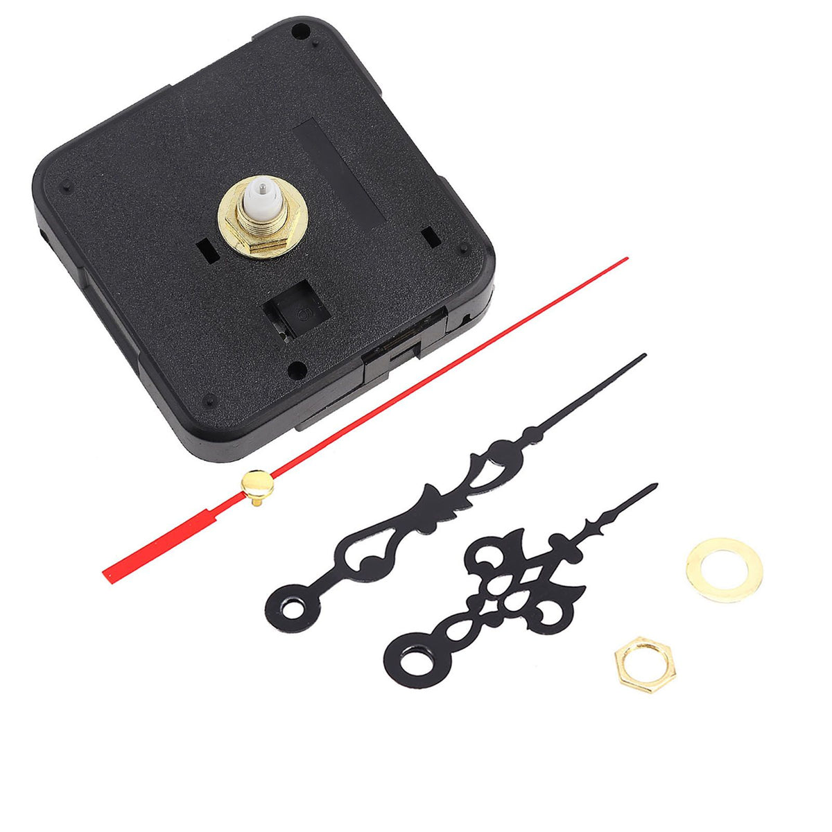 Black DIY Mechanism Quartz Clock Movement Parts Replacement Repair Tools Set Kit