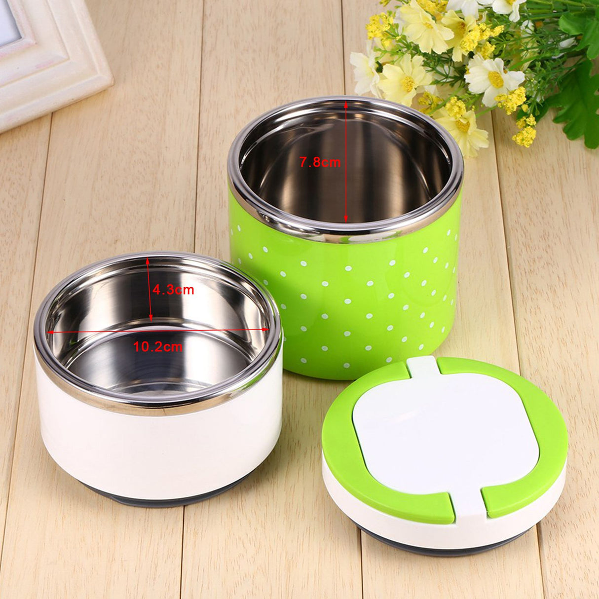 2 Layer Stainless Steel Insulation Thermo Thermal Lunch Box Food Container Hot