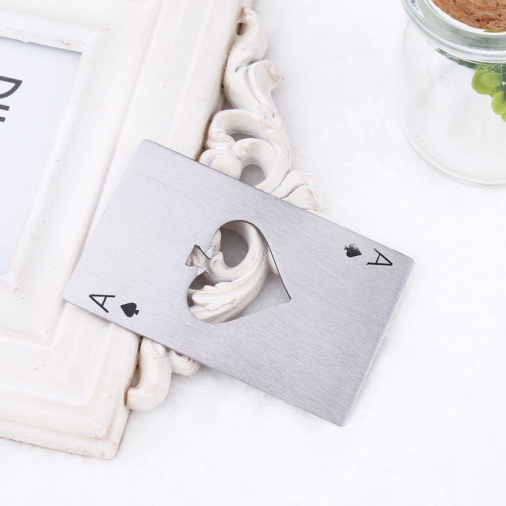 Bar Tool Bottle Soda Beer Cap Opener Wine Playing Card Ace of Spades Poker AC
