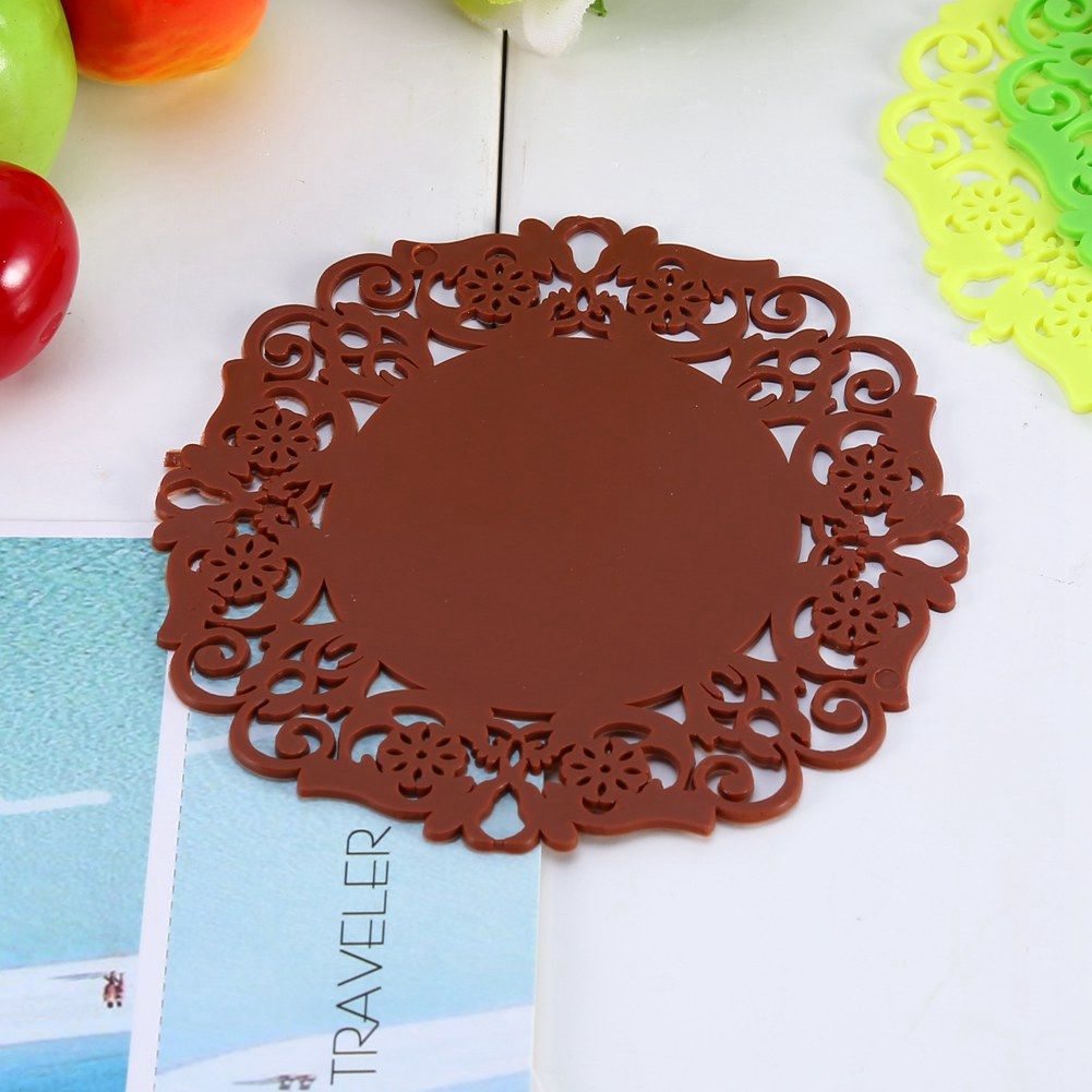 Silicone Lace Flower Coaster Tea Cup Bowl Glass Pad Mat Cushion Placemat Nonslip Coffee
