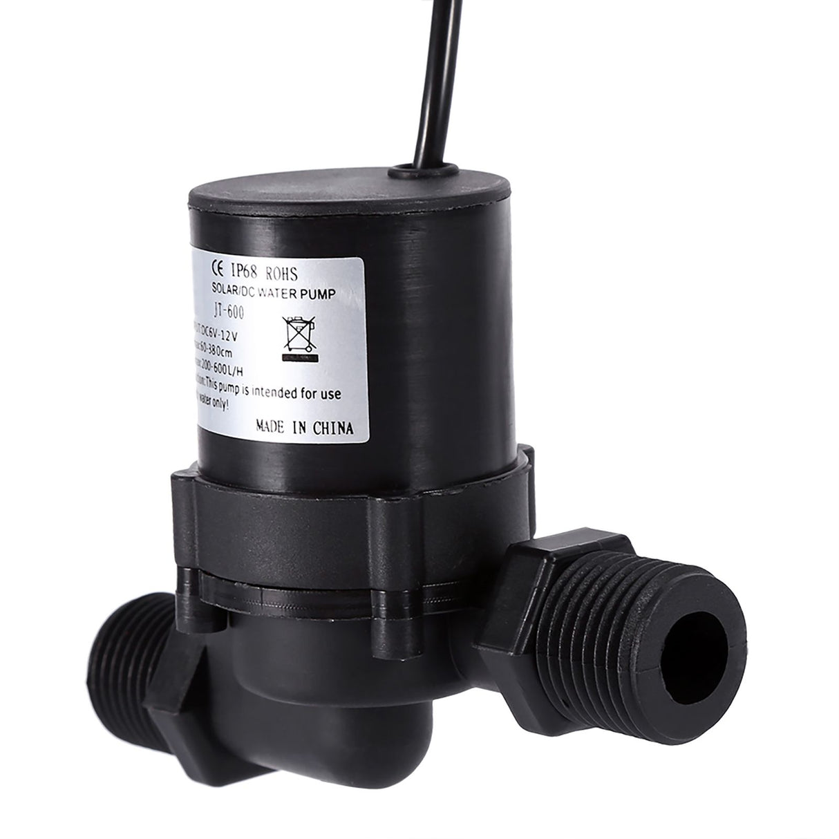 DC 12V Solar Water Circulation Pump Brushless Motor Water Pump 600L/H IP68 Waterproof Plug