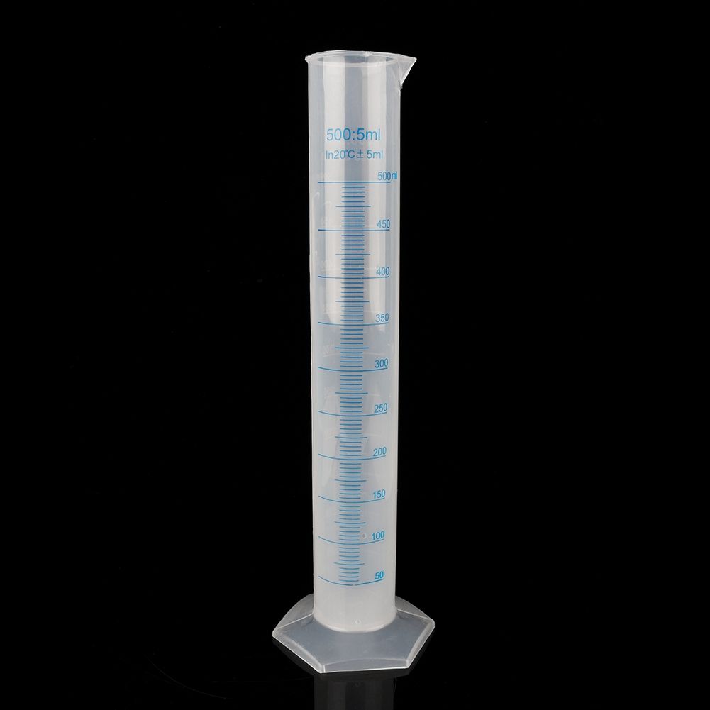 500ml Measuring Cylinder Plastic Graduated Laboratory Trial Test Liquid Tube Hot