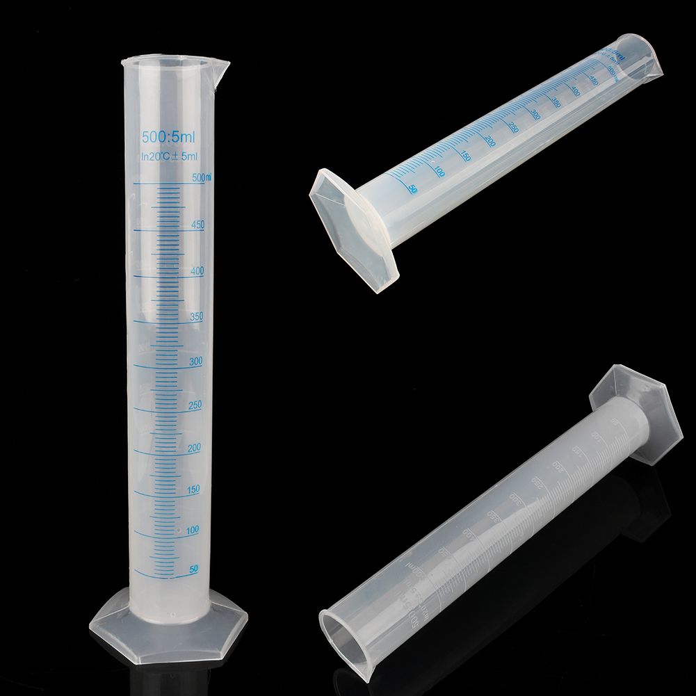 500ml Measuring Cylinder Plastic Graduated Laboratory Trial Test Liquid Tube Hot