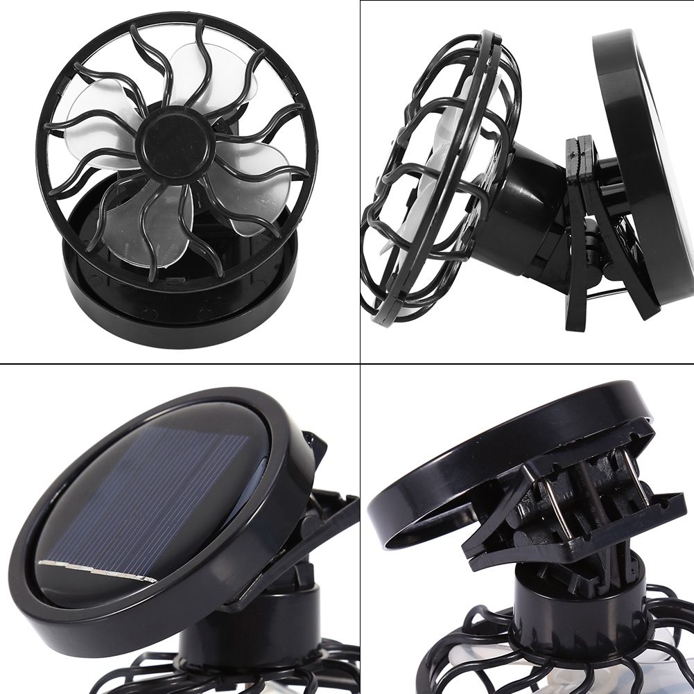 Electric Mini Clip on Solar Fan Air Conditioner Cooling Cell Fan Travel Camping Hiking Cooling