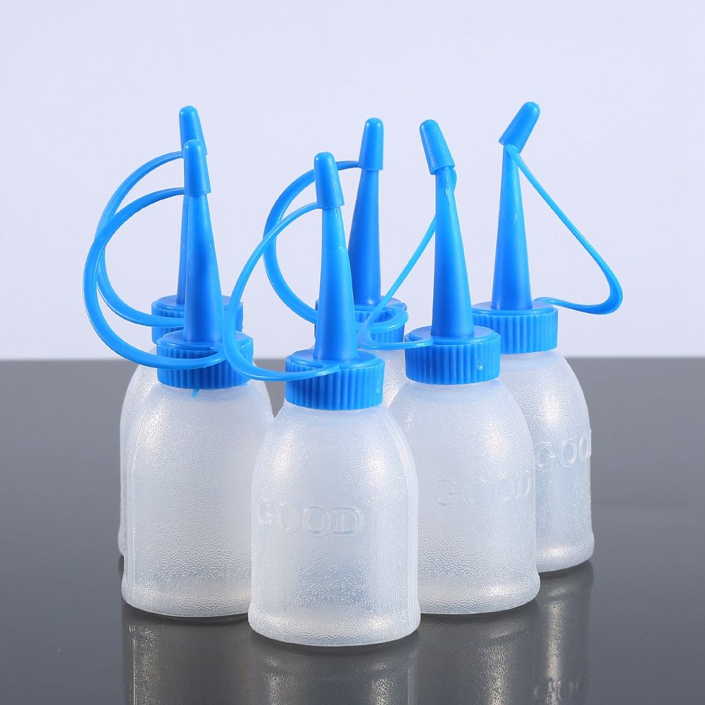 6Pcs/bag 30ML Industrial Glue Gel Oil Plastic Squeeze Empty Bottle Jet Dispenser