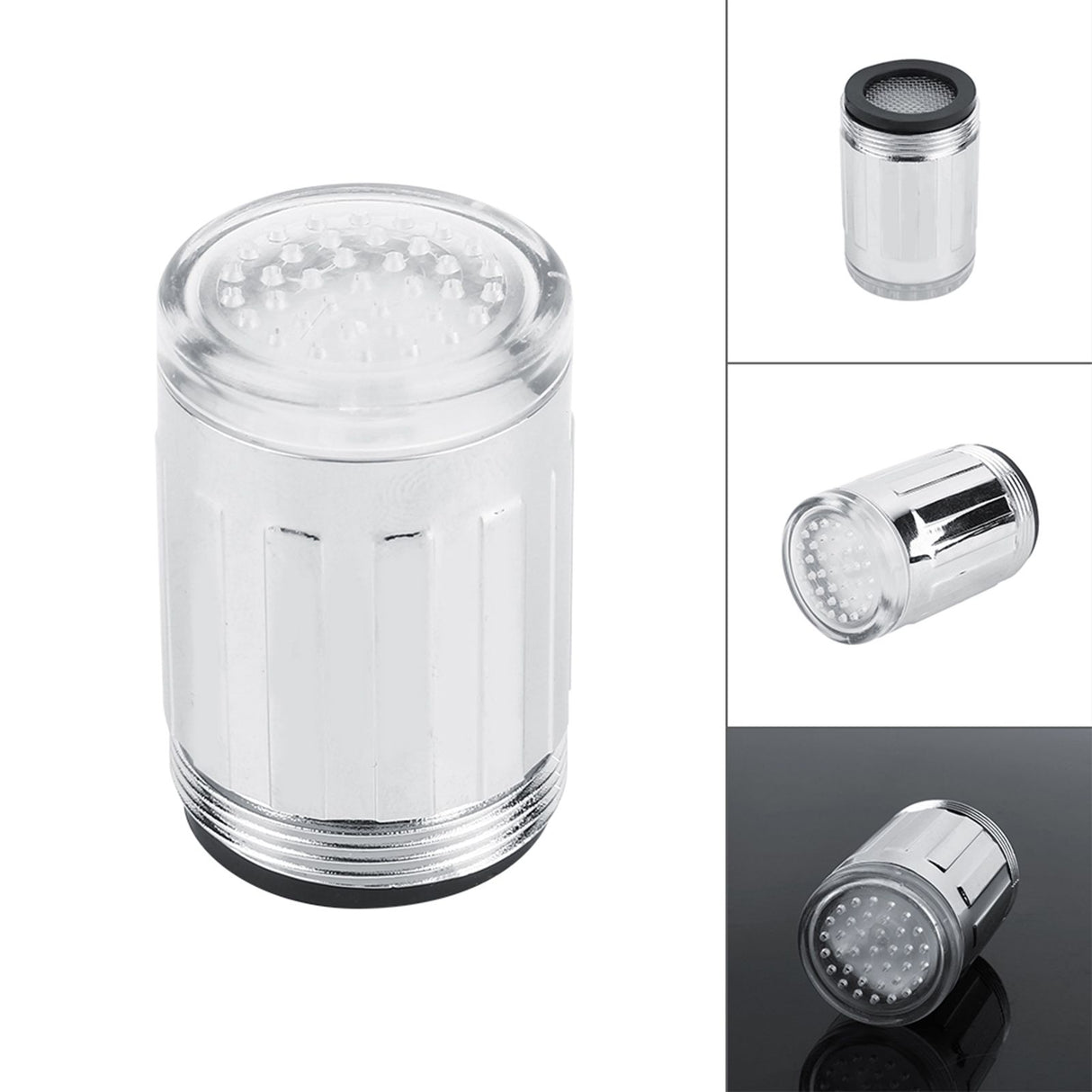 3 Color LED Light Changing Glow Temperature Sensor Shower Stream Water Faucet Tap For Kitchen