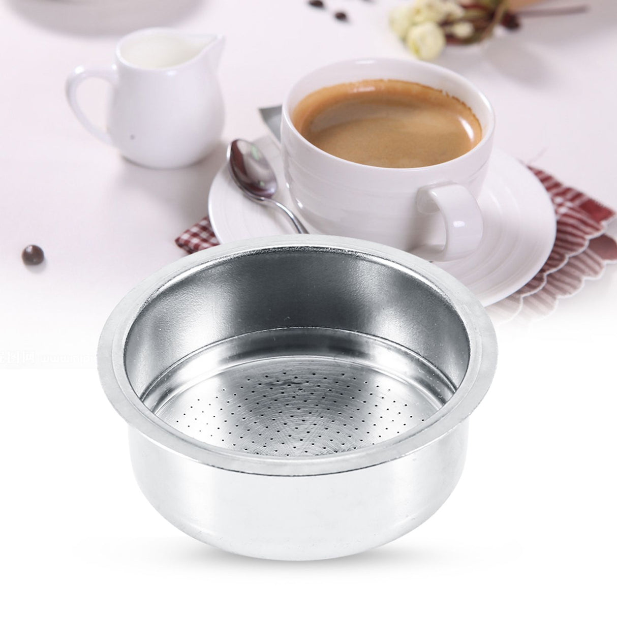 Stainless Steel Coffee 2 Cup Pressurized Filter Basket Strainer