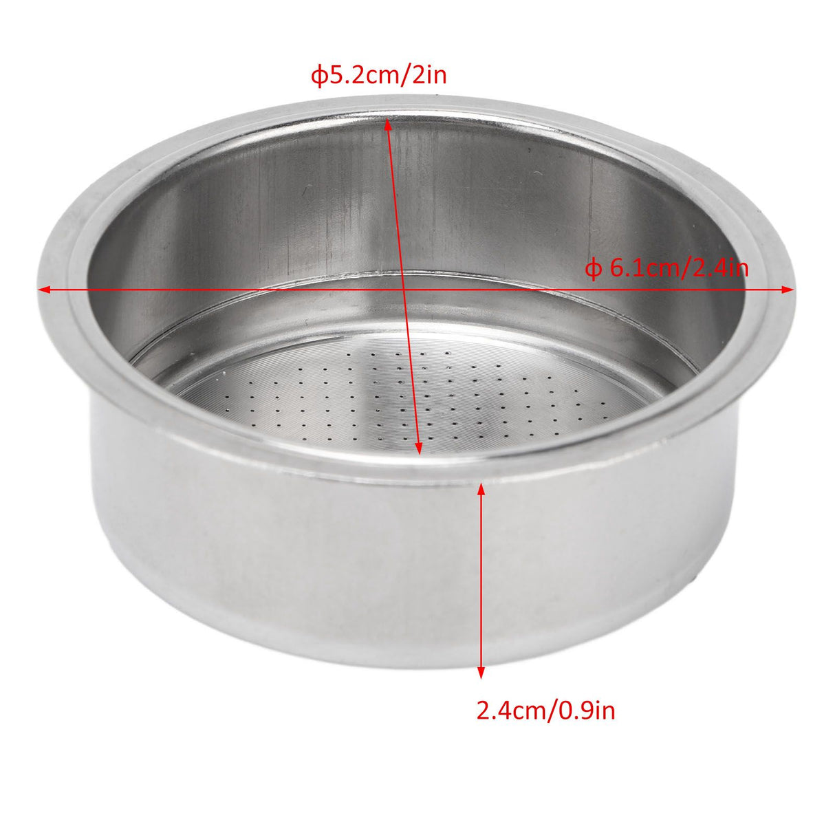 Stainless Steel Coffee 2 Cup Pressurized Filter Basket Strainer
