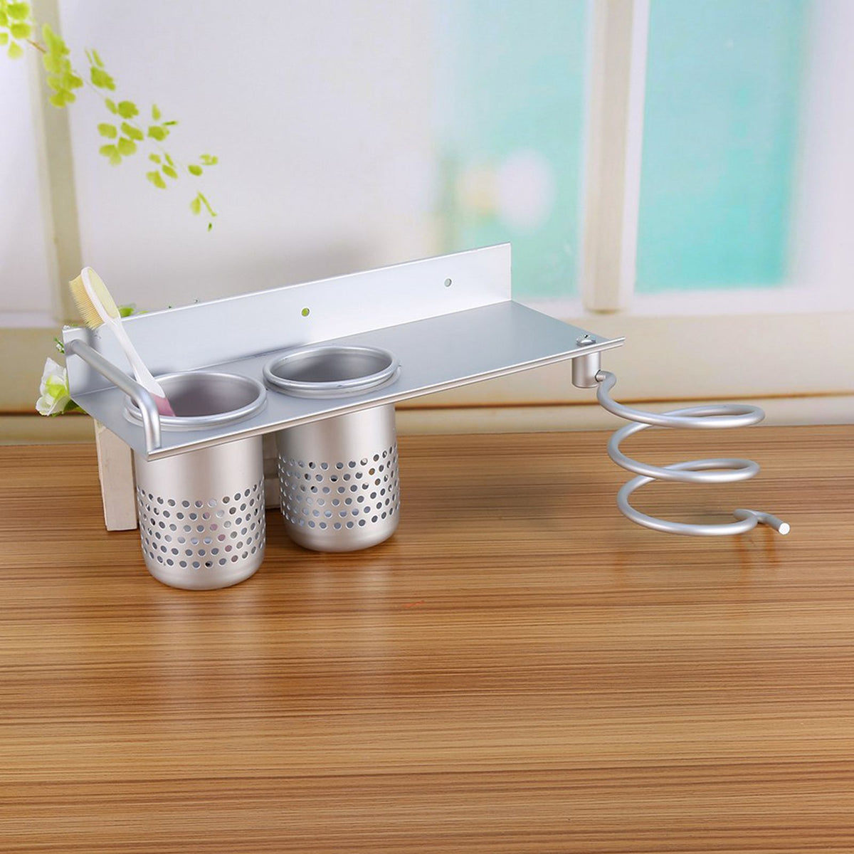 Wall Storage Organizer Holder Hairdryer Holder Toothbrush Toilet