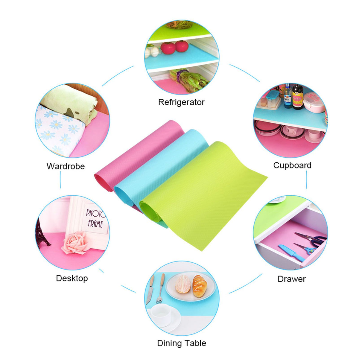 4pcs Set 29cm*45cm Refrigerator Pad Antifouling Mildew Moisture Absorption Pad