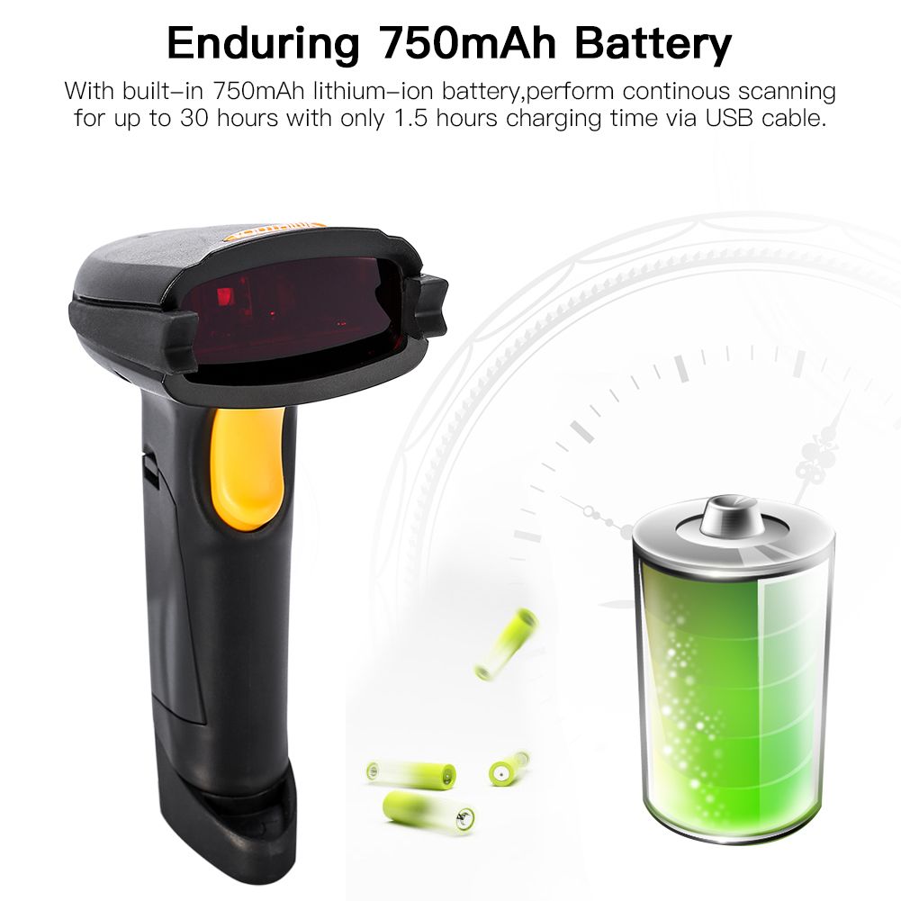 Wireless Barcode Reader Handheld Laser Barcode Reader Both Bluetooth / USB compatible Laser Sca