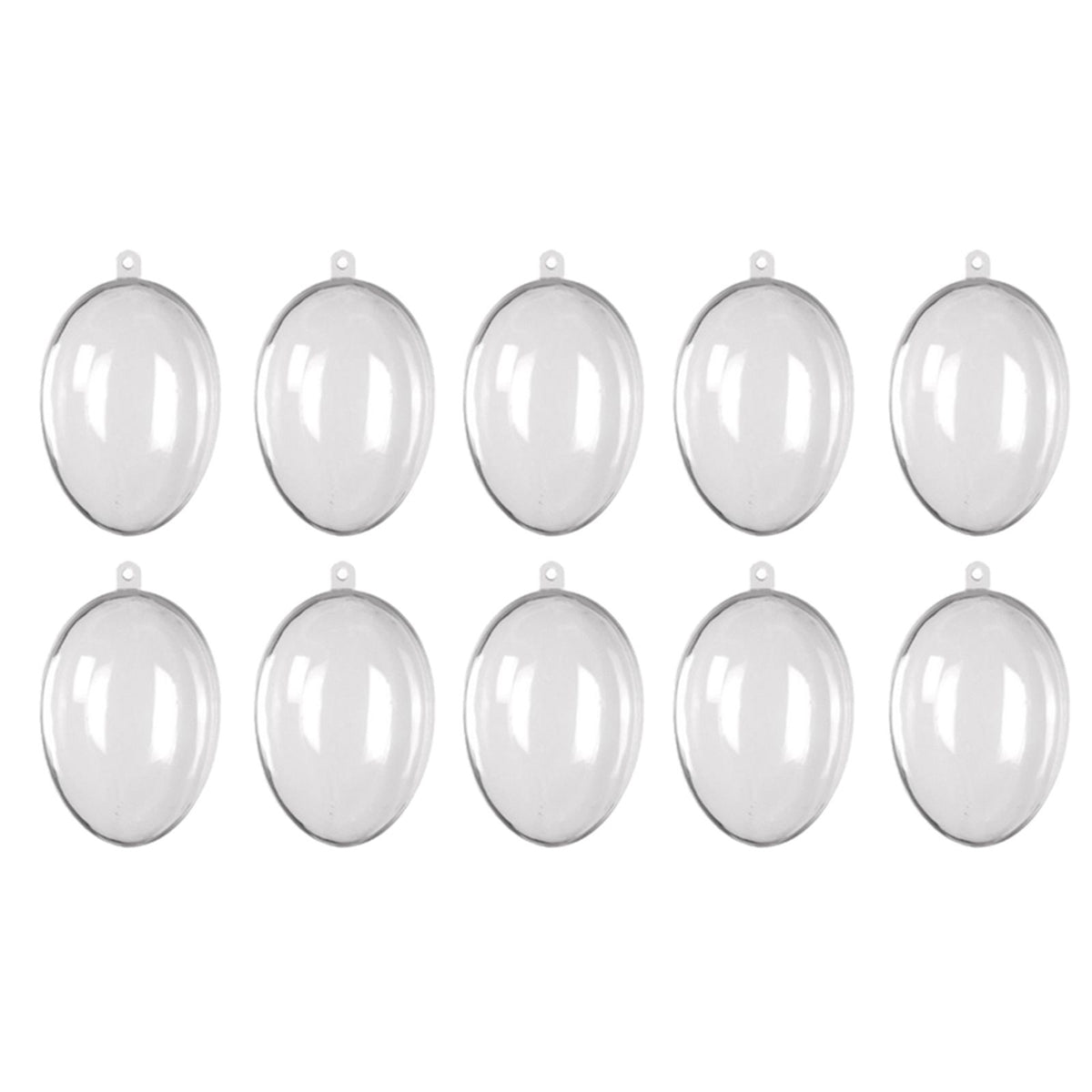 10Pcs Transparent Hollow Oval Ornaments Balls Plastic Egg Shaped Balls Preserved Flower Easter Decoration