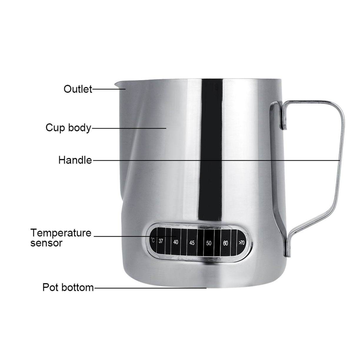 600ml Stainless Steel Milk Frothing Pitcher Espresso Coffee Cup Mugs with Measurement
