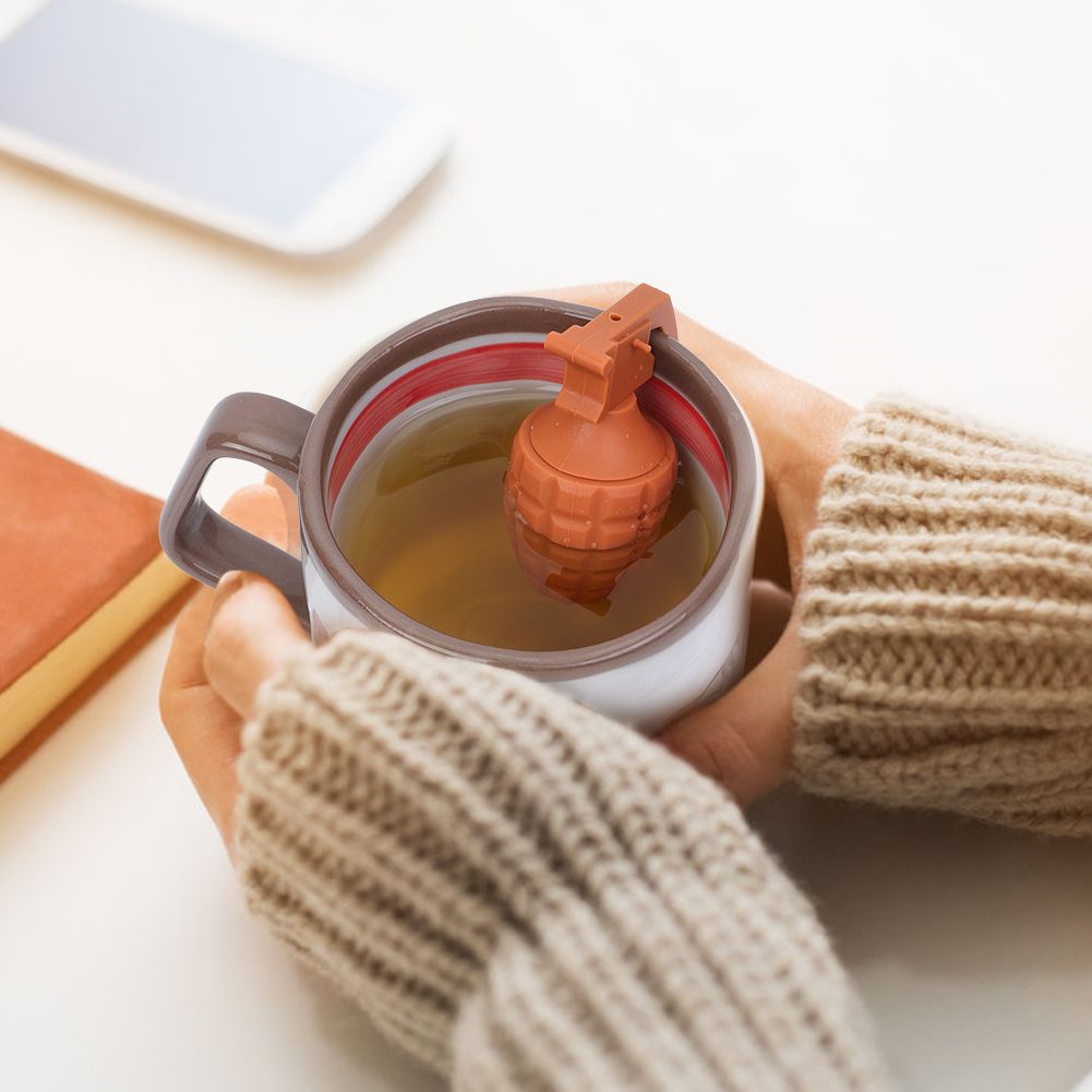 Cute Silicone Tea Infuser Food Grade Grenade Shape Design Tea Filter Funny Tea Strainer