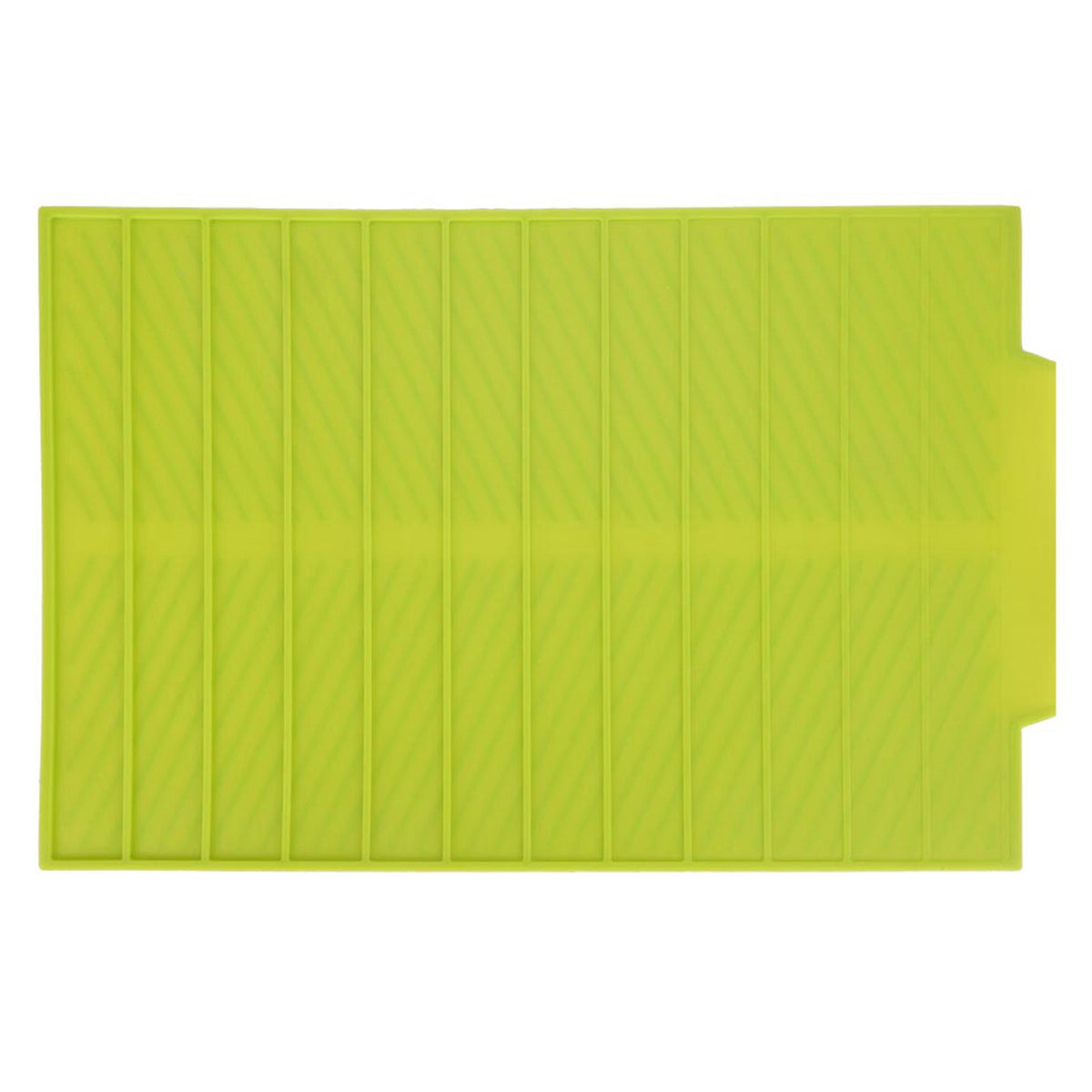 Rectangle Silicone Drain Mat Drying Dishes Pad Heat Resistant Slip proof Tray(Green)