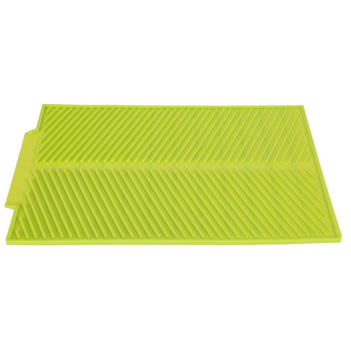 Rectangle Silicone Drain Mat Drying Dishes Pad Heat Resistant Slip proof Tray(Green)