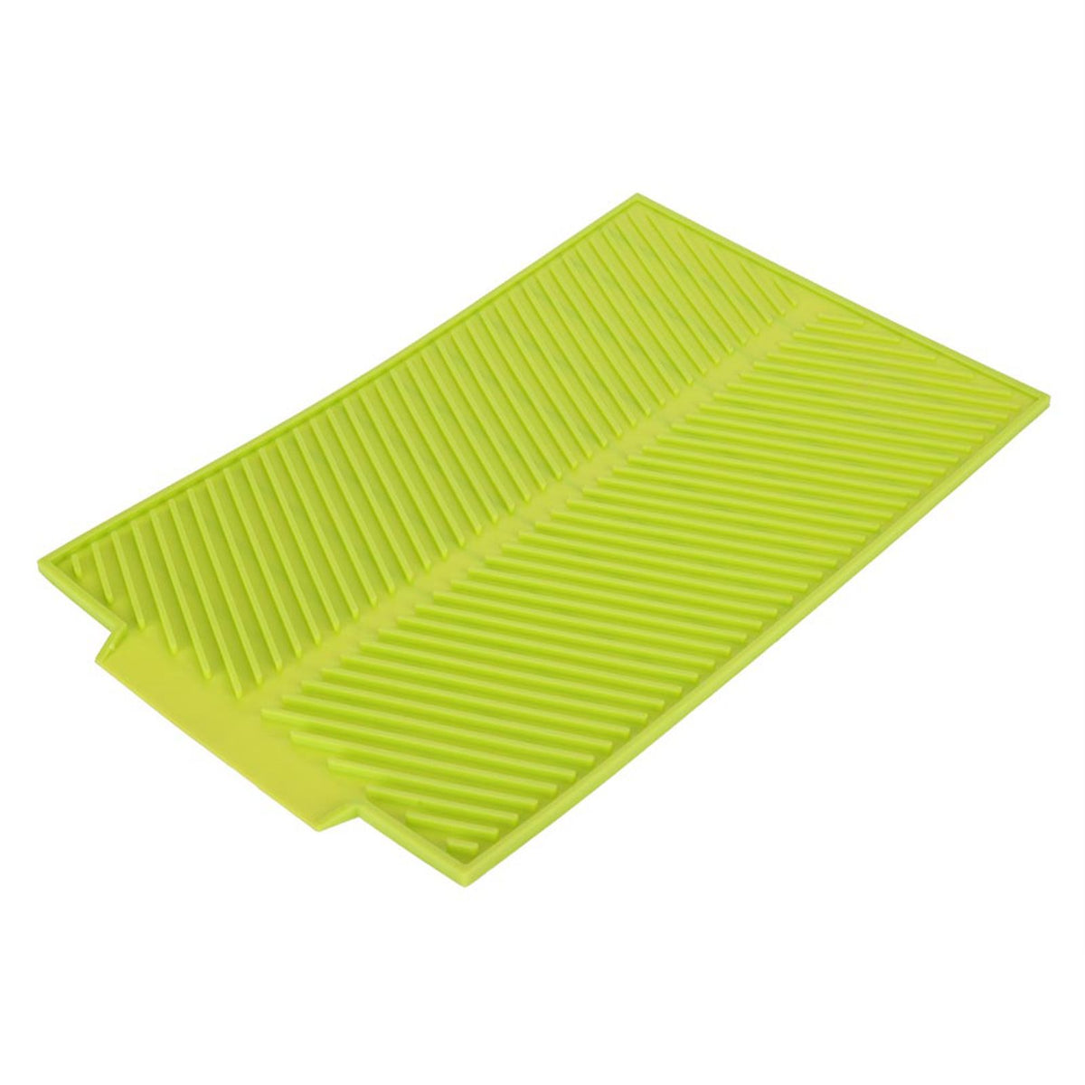 Rectangle Silicone Drain Mat Drying Dishes Pad Heat Resistant Slip proof Tray(Green)