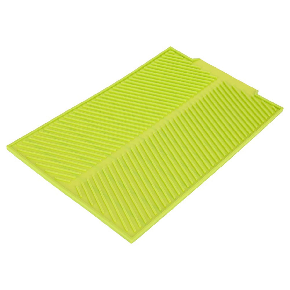 Rectangle Silicone Drain Mat Drying Dishes Pad Heat Resistant Slip proof Tray(Green)