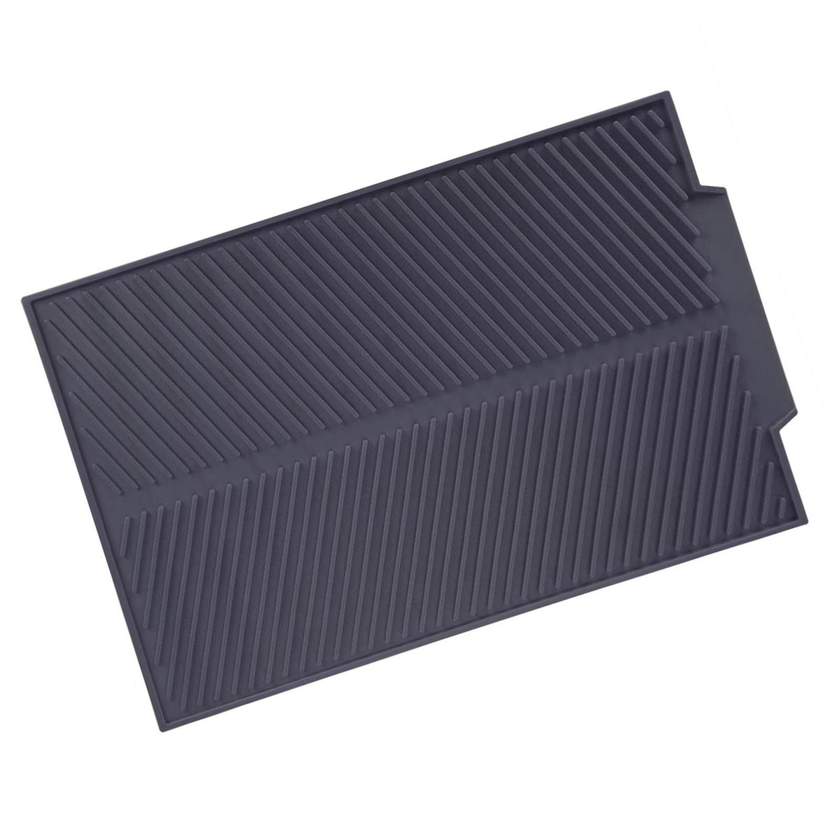 Rectangle Silicone Drain Mat Drying Dishes Pad Heat Resistant Slip proof Tray(Grey)