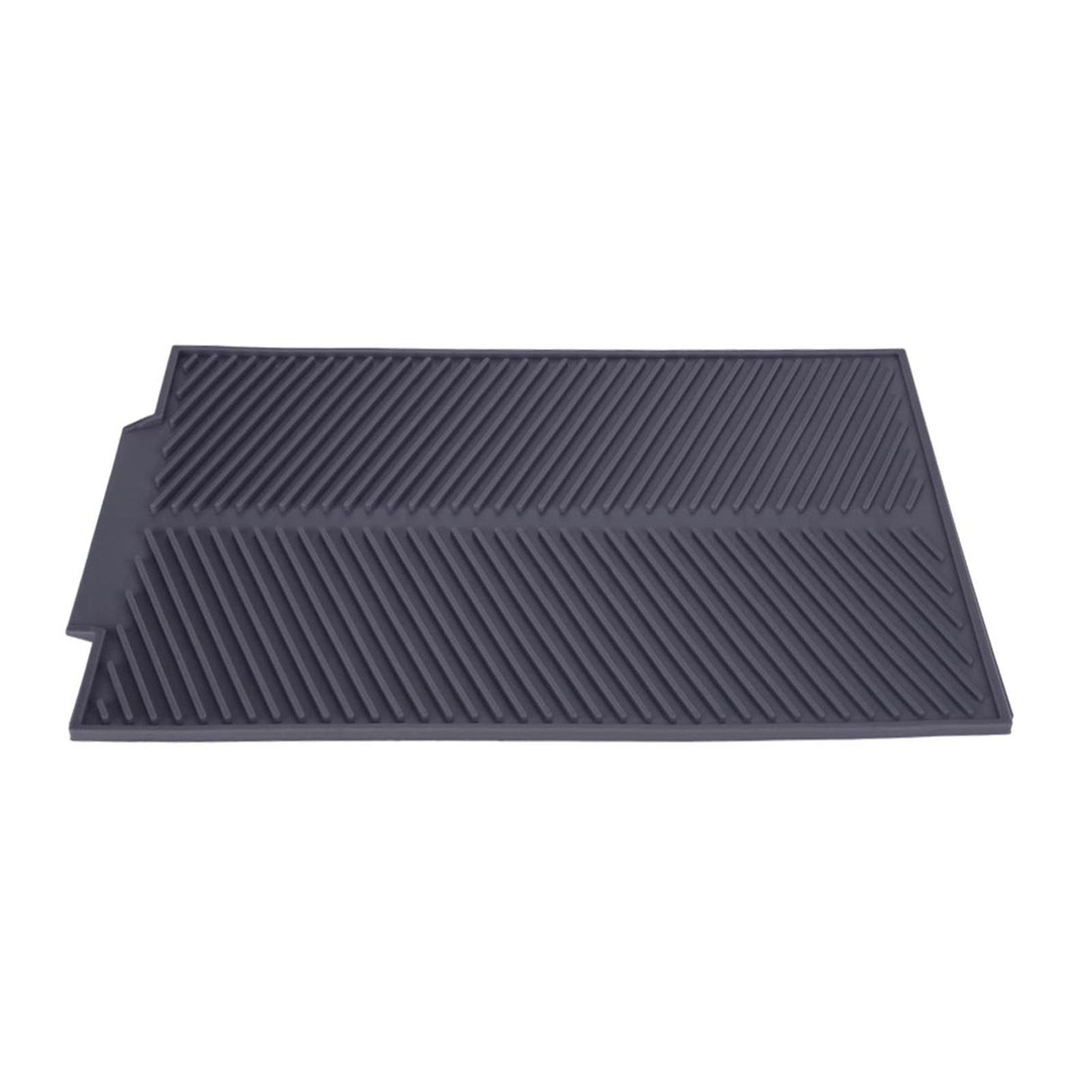 Rectangle Silicone Drain Mat Drying Dishes Pad Heat Resistant Slip proof Tray(Grey)
