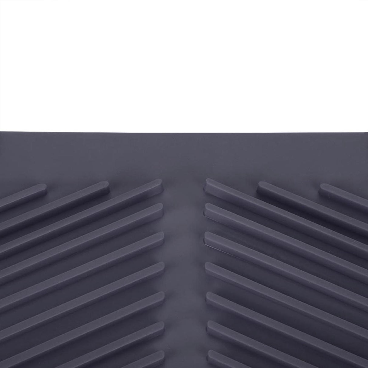 Rectangle Silicone Drain Mat Drying Dishes Pad Heat Resistant Slip proof Tray(Grey)