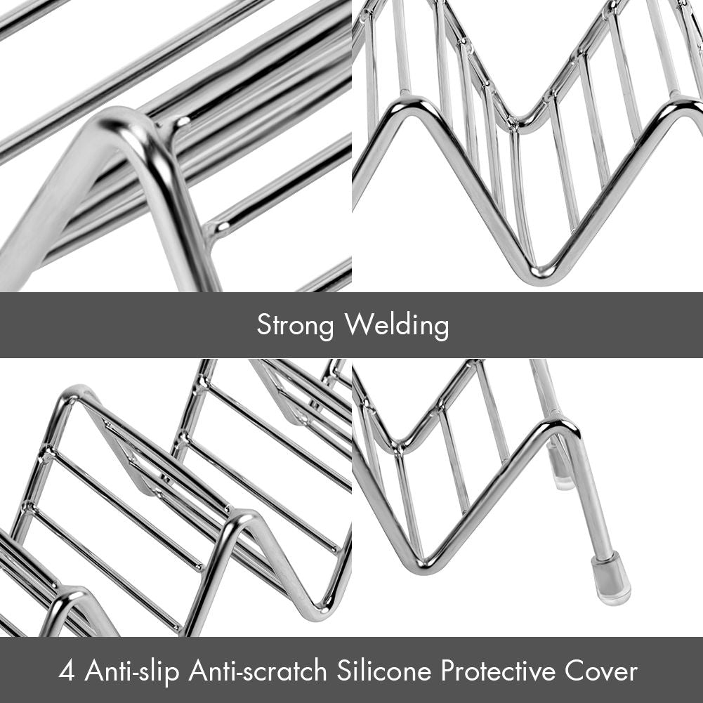 Taco Holder Set of 4, Premium Stainless Steel Taco Stand Rack for Kids Hard or Soft Shell Tacos