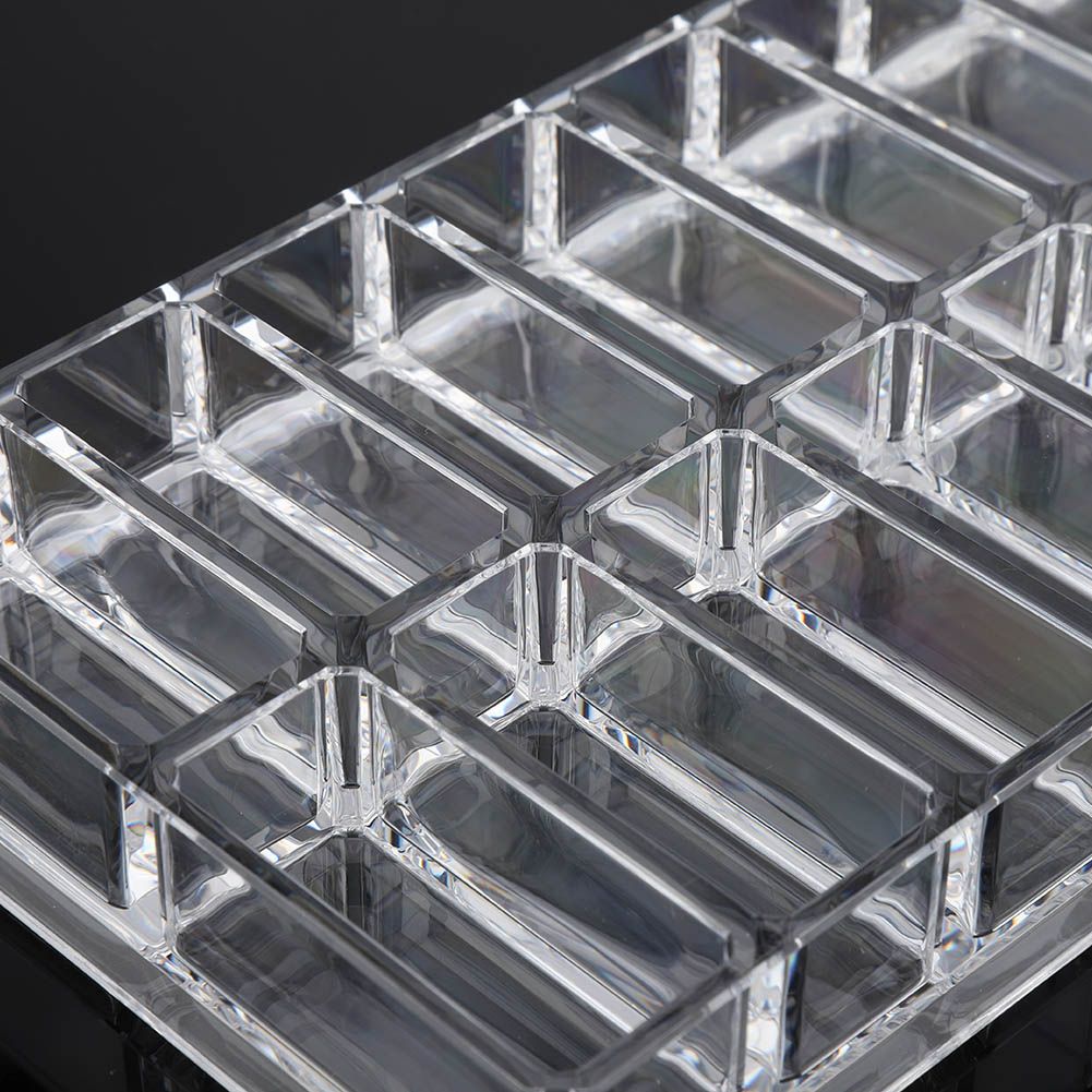 16 Grid Transparent Acrylic Larger Compact Organizer Power Eyebrow Powder Holder Store Box