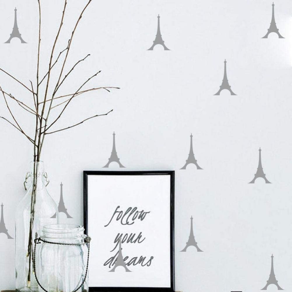 Towers Pattern Vinyl Wall Sticker DIY for Children Room Bedroom Home Art Decor(Silver)