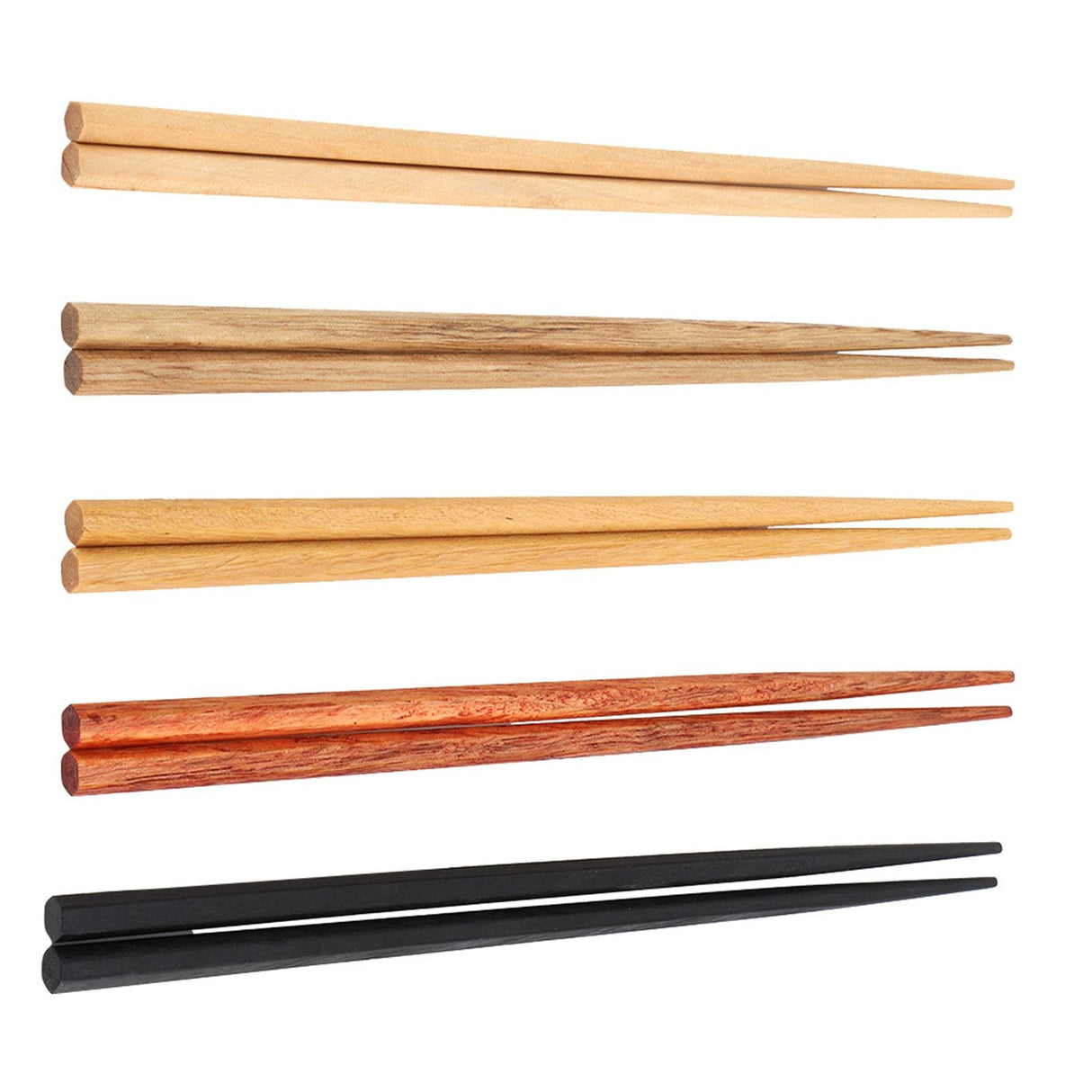 5Pcs Multicolored Natural Logs Wooden Paint Handmade Reusable Chopsticks with Gift Box