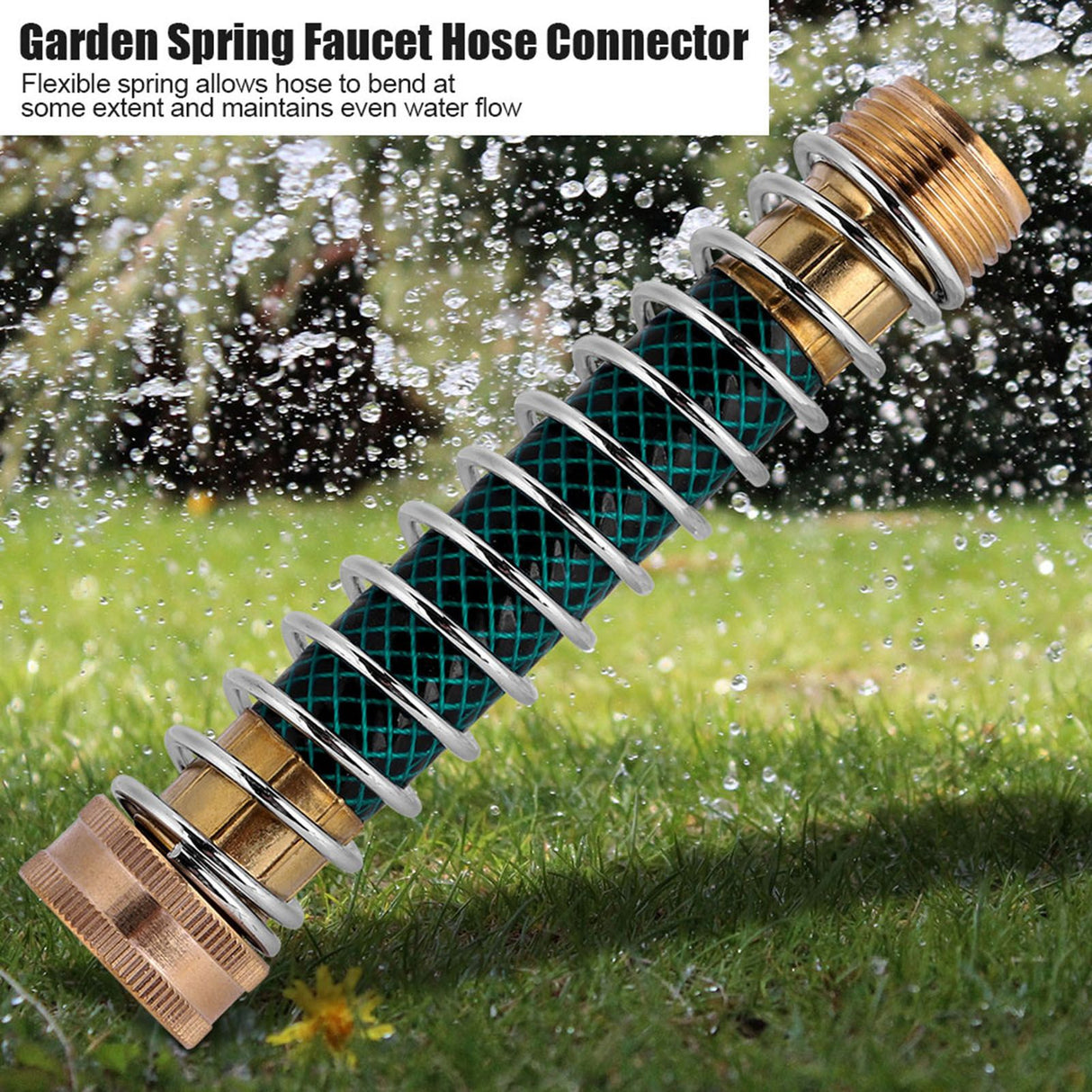 Garden Faucet Extension Hose Connector Spring Coil Kink Protector Irrigation Fitting Accessory