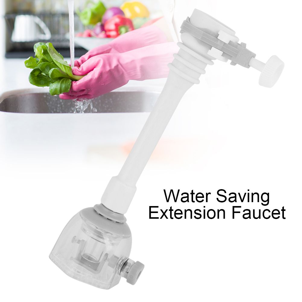 Movable Water Saving Extension Faucet Splash proof Kitchen Valve Spray Gray 18cm