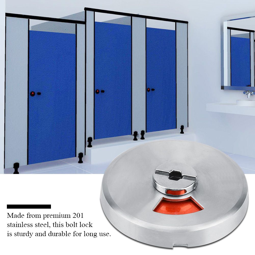 Bathroom Restroom Toilet Privacy Bolt Door Lock with Vacant Engaged Indicator and Screw Fitting