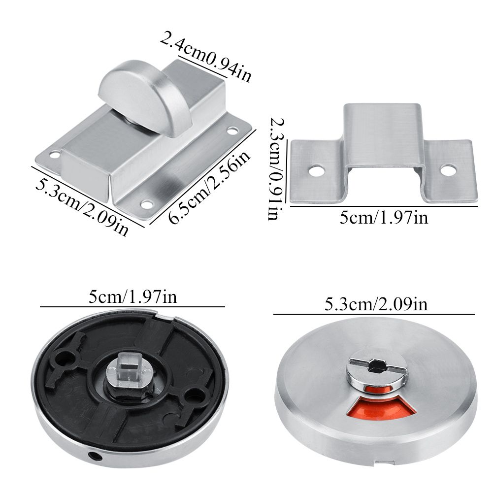 Bathroom Restroom Toilet Privacy Bolt Door Lock with Vacant Engaged Indicator and Screw Fitting