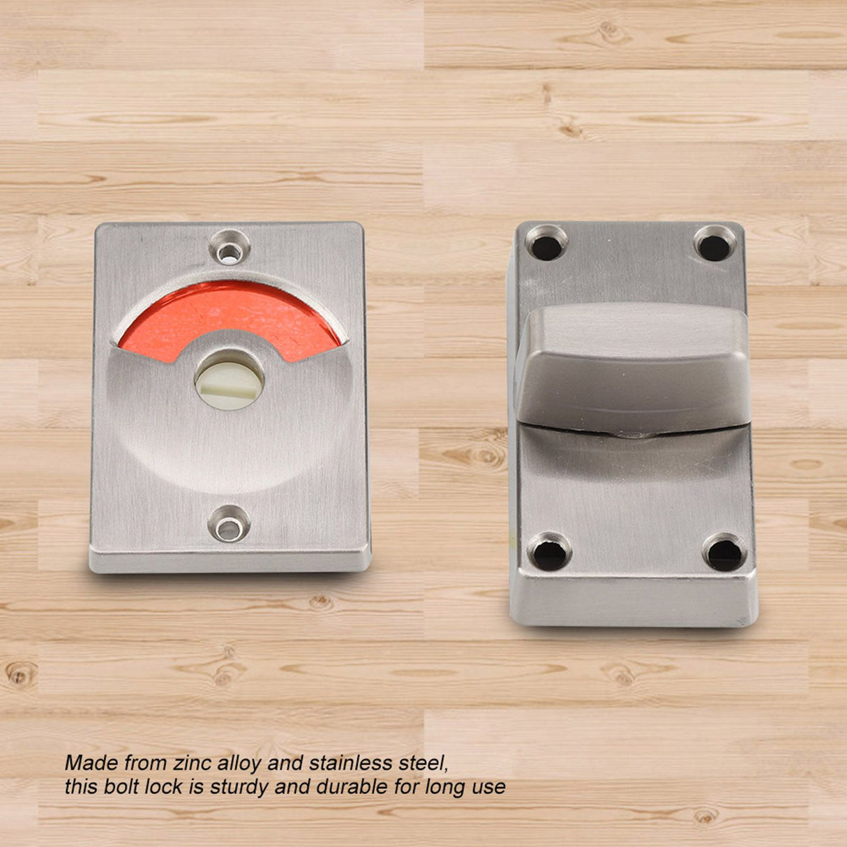 Door Bolt Lock with Vacant Engaged Privacy Indicator & Screws Bathroom Restroom Toilet Hardware