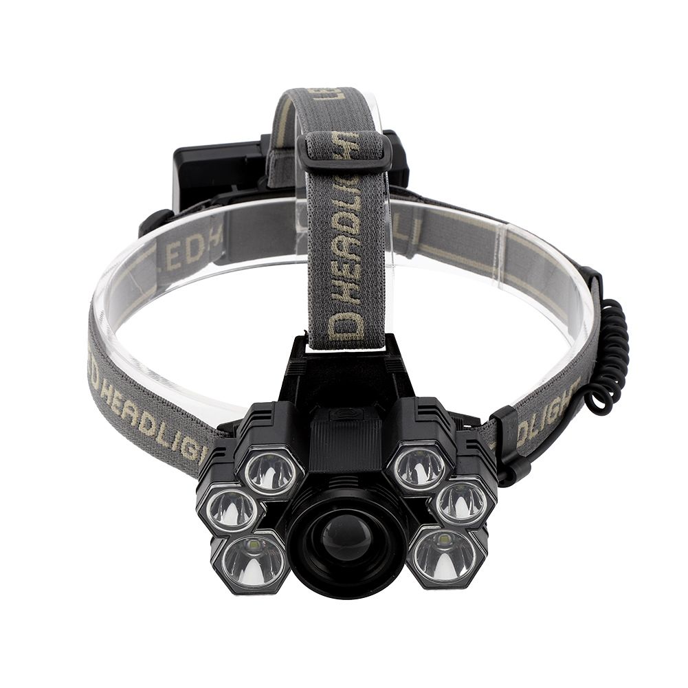 USB Rechargeable 7LED High Bright Headlight Head Torch Lamp for Outdoor Camping Fishing