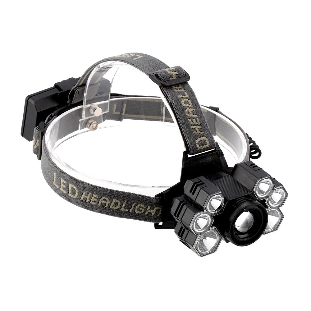 USB Rechargeable 7LED High Bright Headlight Head Torch Lamp for Outdoor Camping Fishing